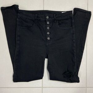 American Eagle Super Hi‑Rise Black Skinny Jeans – Next Level Stretch | Size 6